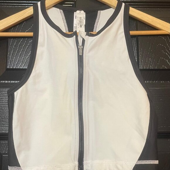 White and Gray Athletic Crop Top - Picture 5 of 6